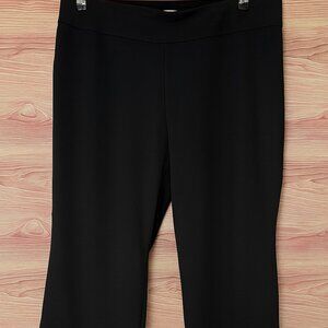 Roz & Ali Black Pull-On Dress Pants – Size 10 – Sheer Mesh Hem Detail